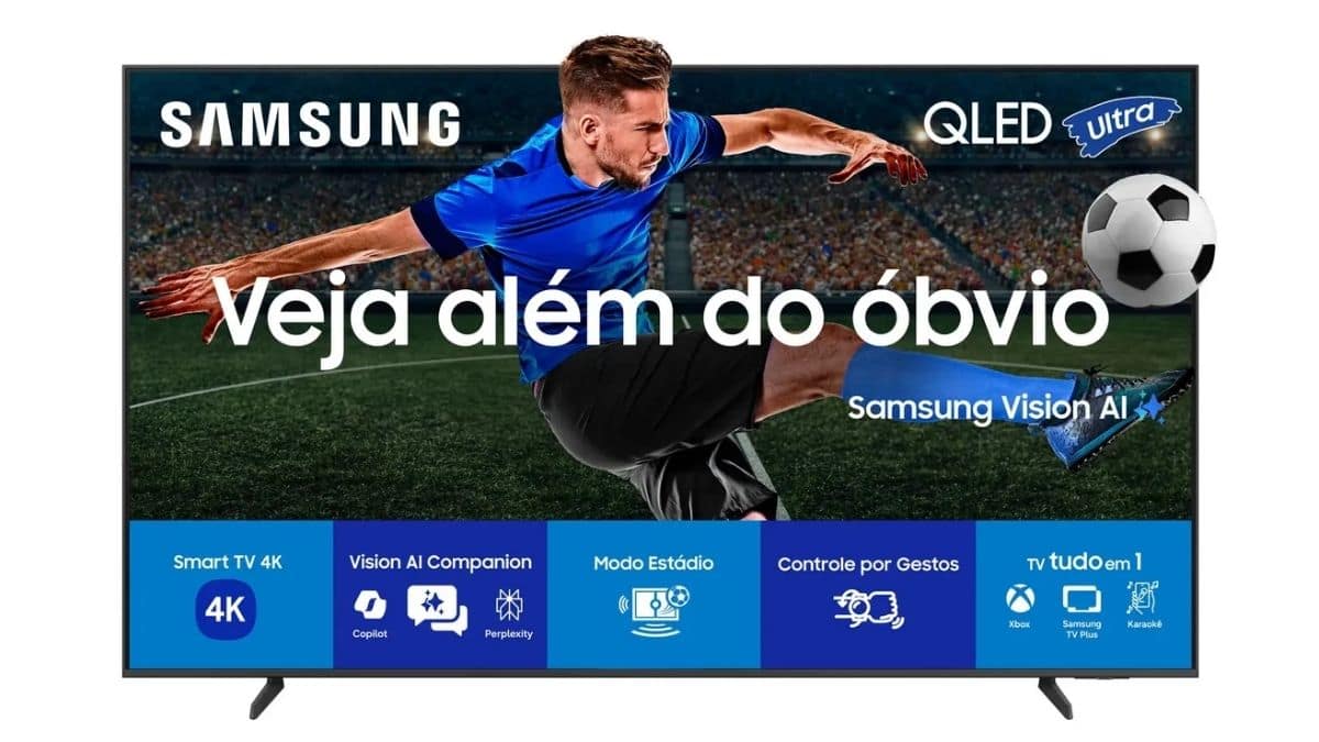 tamanho ideal de TV para sala pequena Samsung Vision AI TV 55 QLED ULTRA 4K QEF1 2026